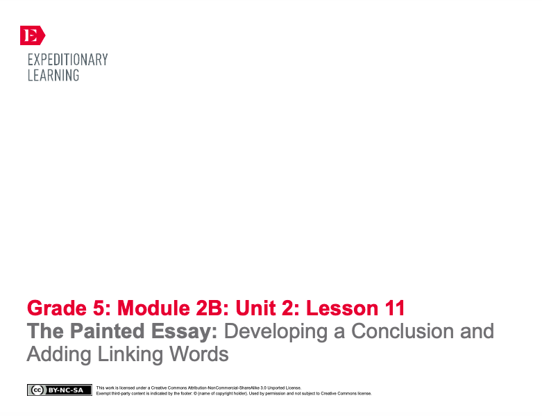 The Painted Essay: Developing a Conclusion and Adding Linking Words Lesson Plan