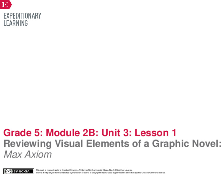 Reviewing Visual Elements of a Graphic Novel: Max Axiom Lesson Plan