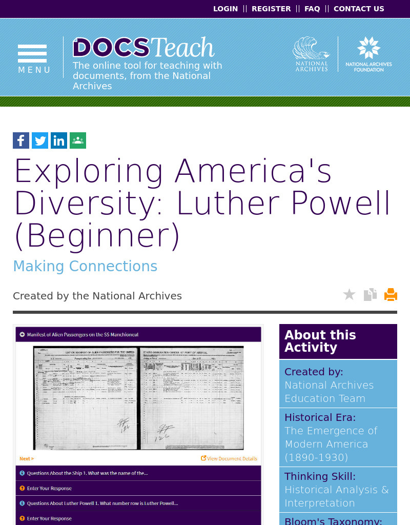 Exploring America's Diversity: Luther Powell (Beginner) Interactive