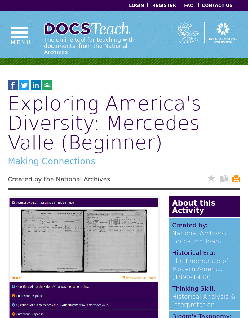 Exploring America's Diversity: Mercedes Valle (Beginner) Interactive