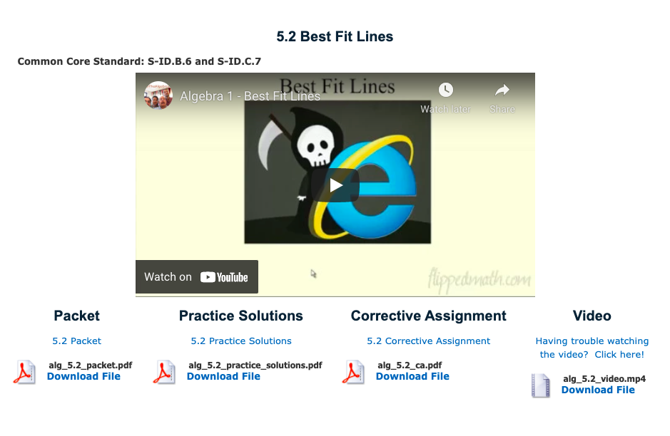 Best Fit Lines Instructional Video