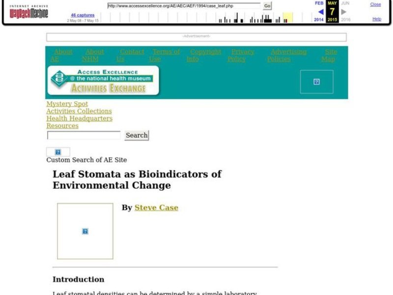 Leaf Stomata as Bioindicators of Environmental Change Lesson Plan