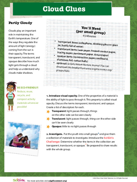 Cloud Clues Activity