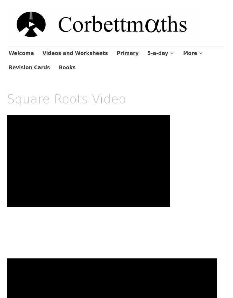 Square Roots Instructional Video