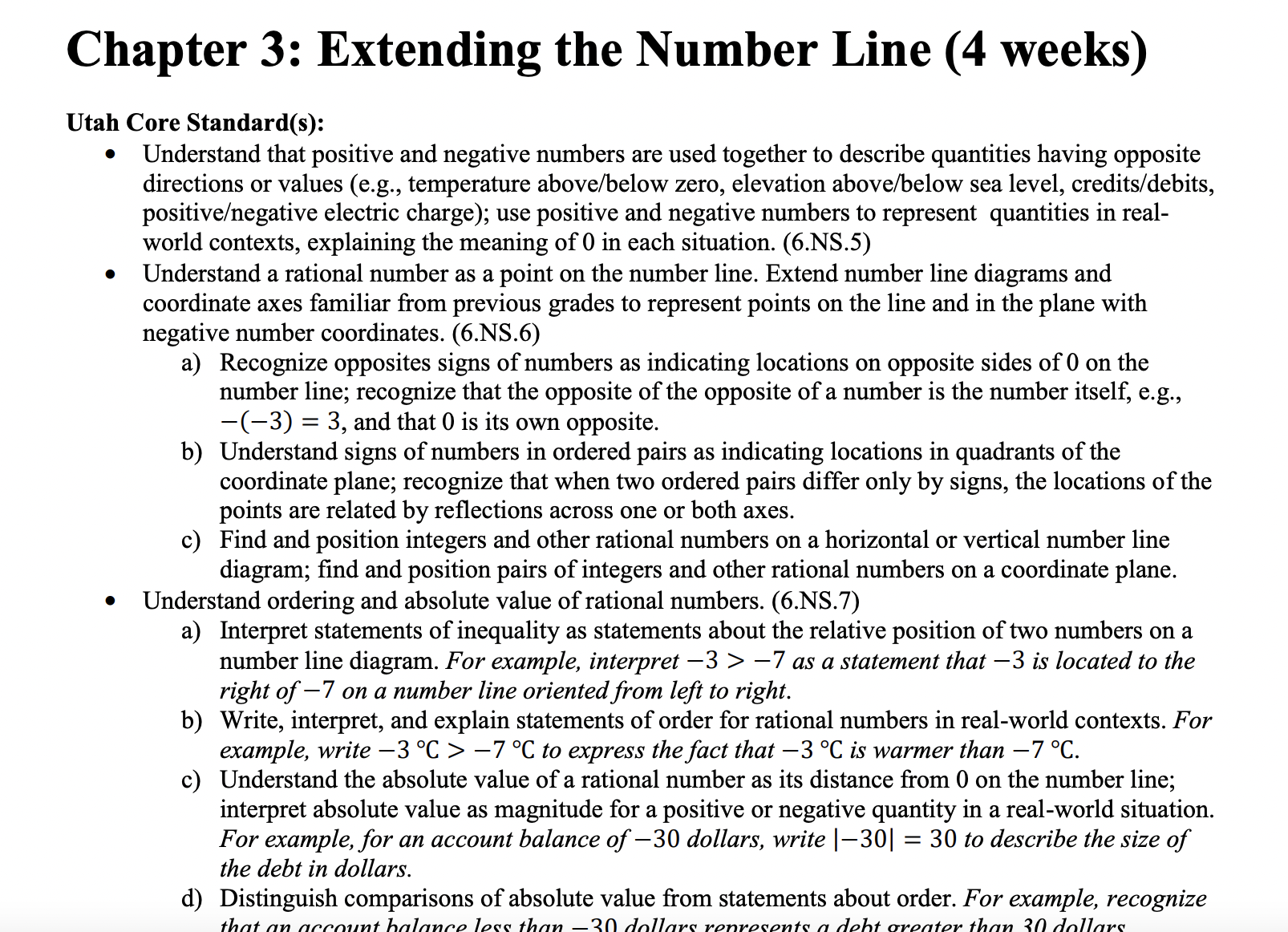 Extending the Number System Workbook
