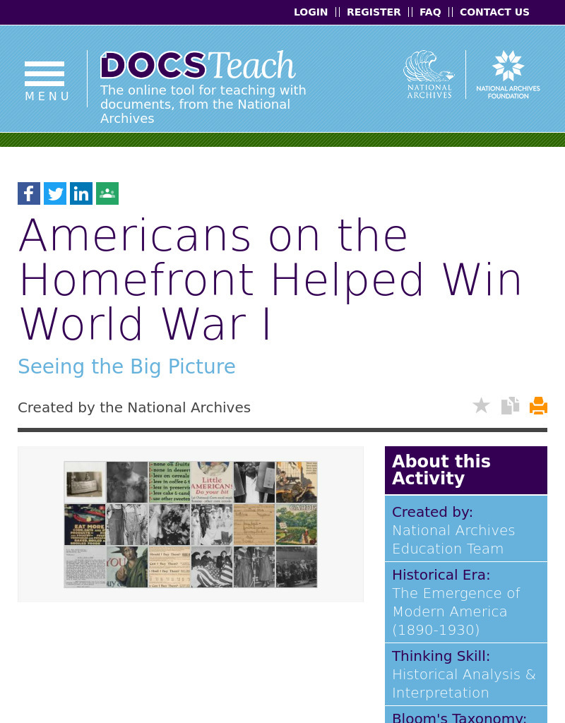 Americans on the Homefront Helped Win World War I Interactive