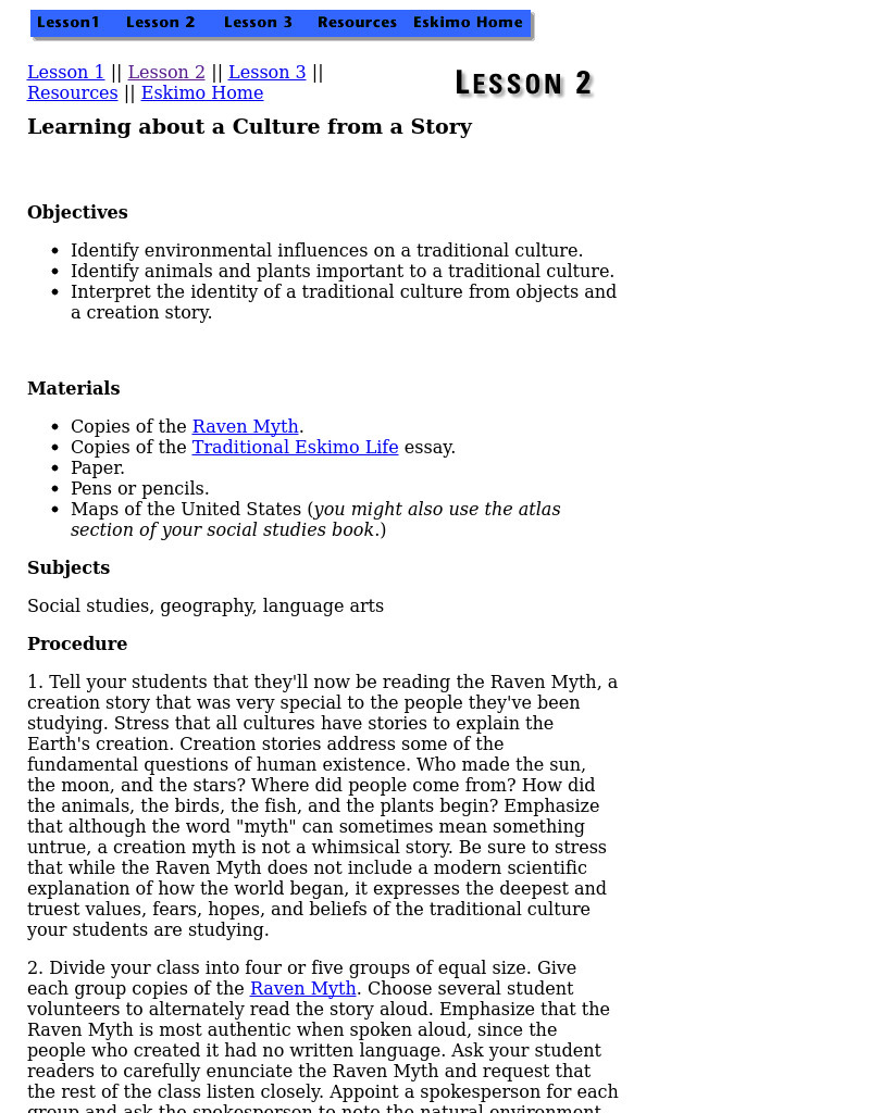 Learning about a Culture from a Story Lesson Plan