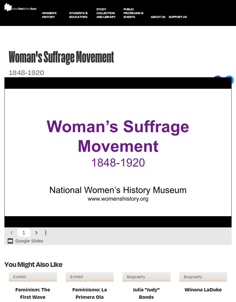 Women's Suffrage Movement PPT