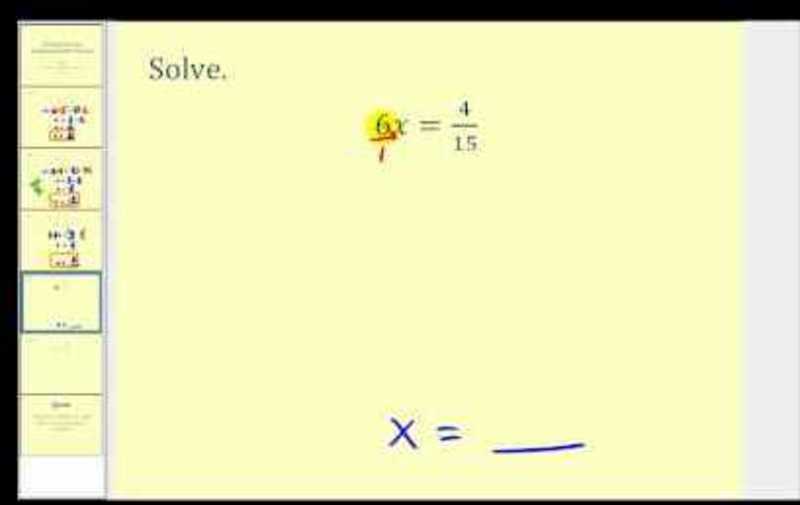 Solve One Step Equations with Fractions Instructional Video