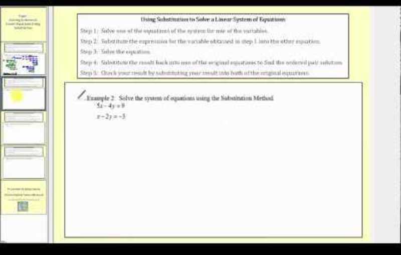 Solving Systems of Linear Equations Using Substitution Instructional Video