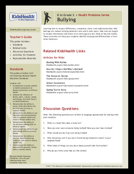 Bullying: Grades K-2 Lesson Plan