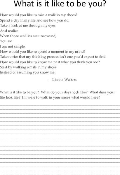 What Is It Like to Be You? Writing