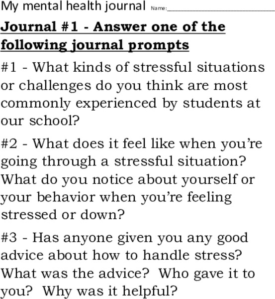 Mental Health Journals Writing