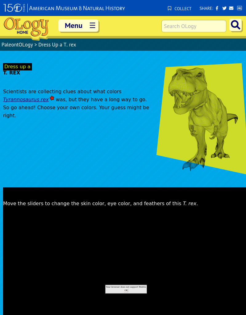 Dress up a T. Rex Interactive