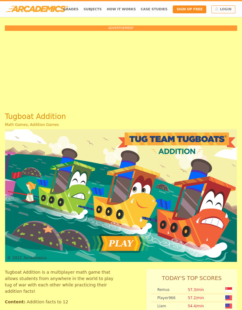 Tugboat Addition Interactive