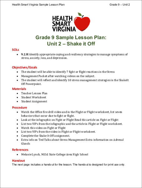 Shake It Off Lesson Plan
