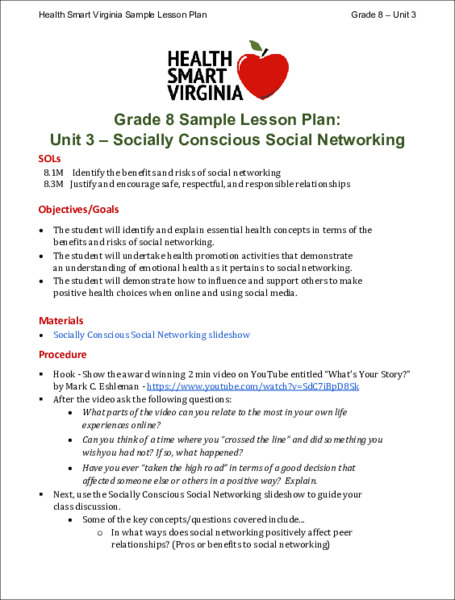 Socially Conscious Social Networking Lesson Plan