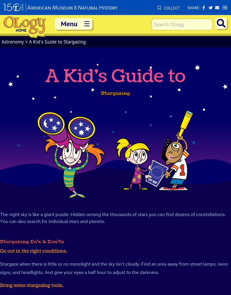 A Kid's Guide to Stargazing Activity