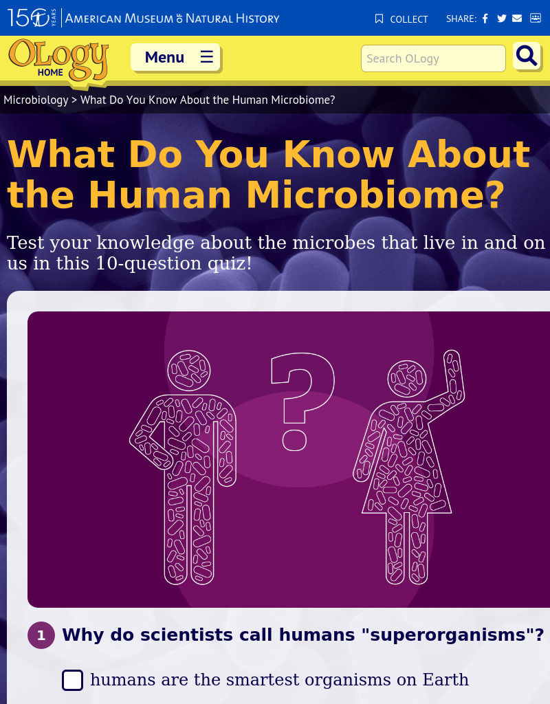 What Do You Know About the Human Microbiome? Interactive