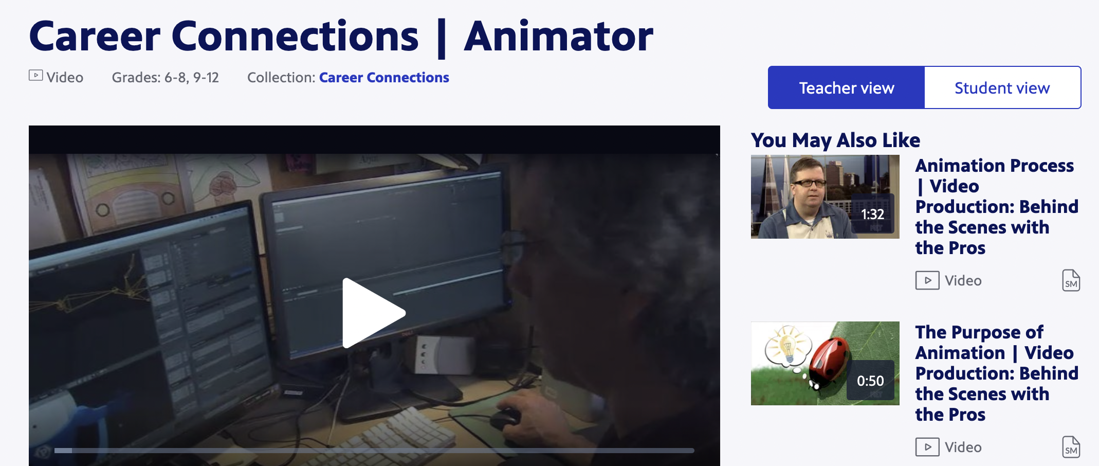 Career Connections | Animator Instructional Video