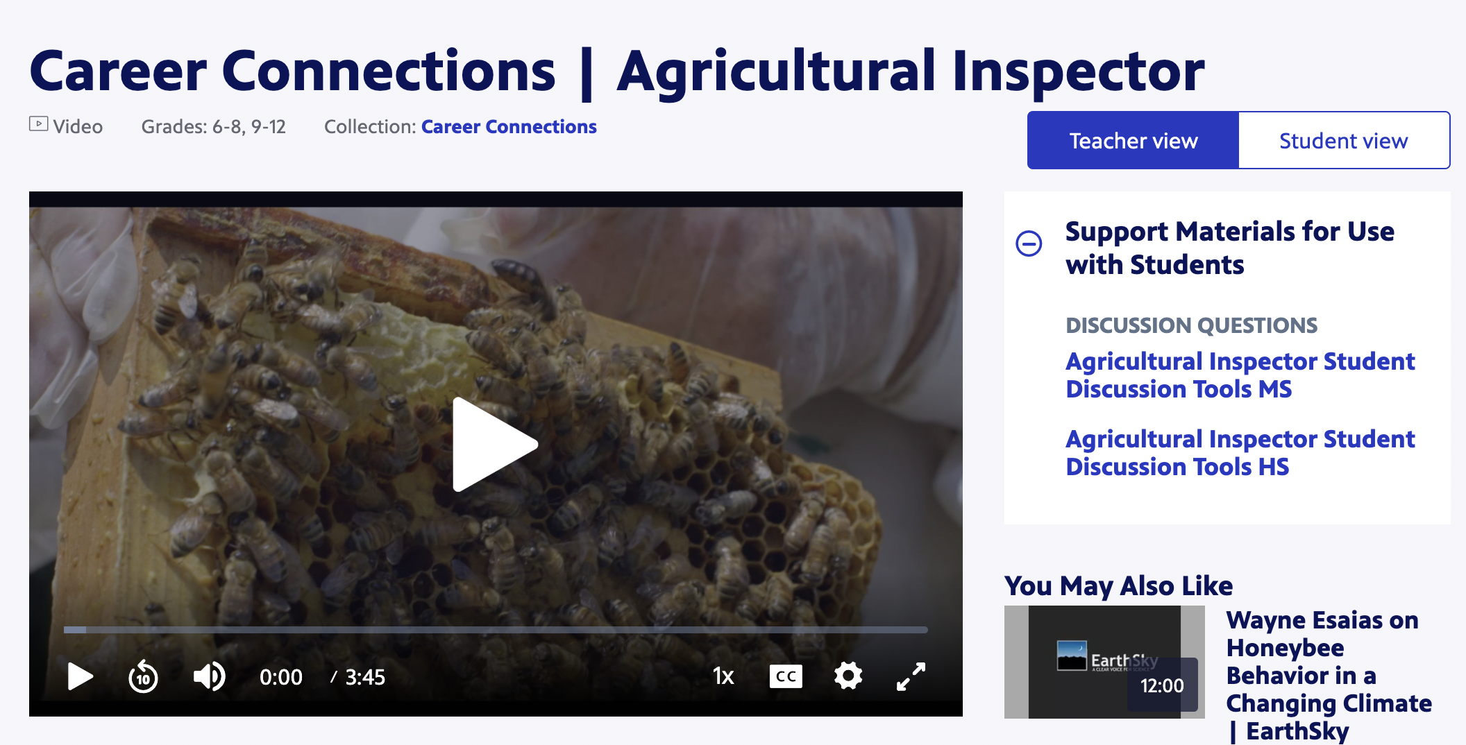 Career Connections | Agricultural Inspector Instructional Video