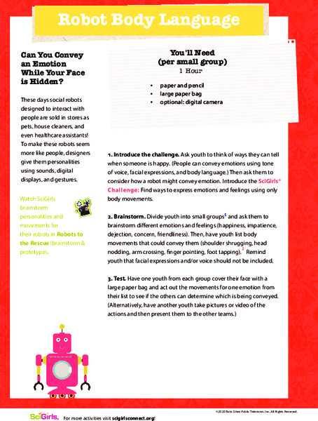 Robot Body Language Activity