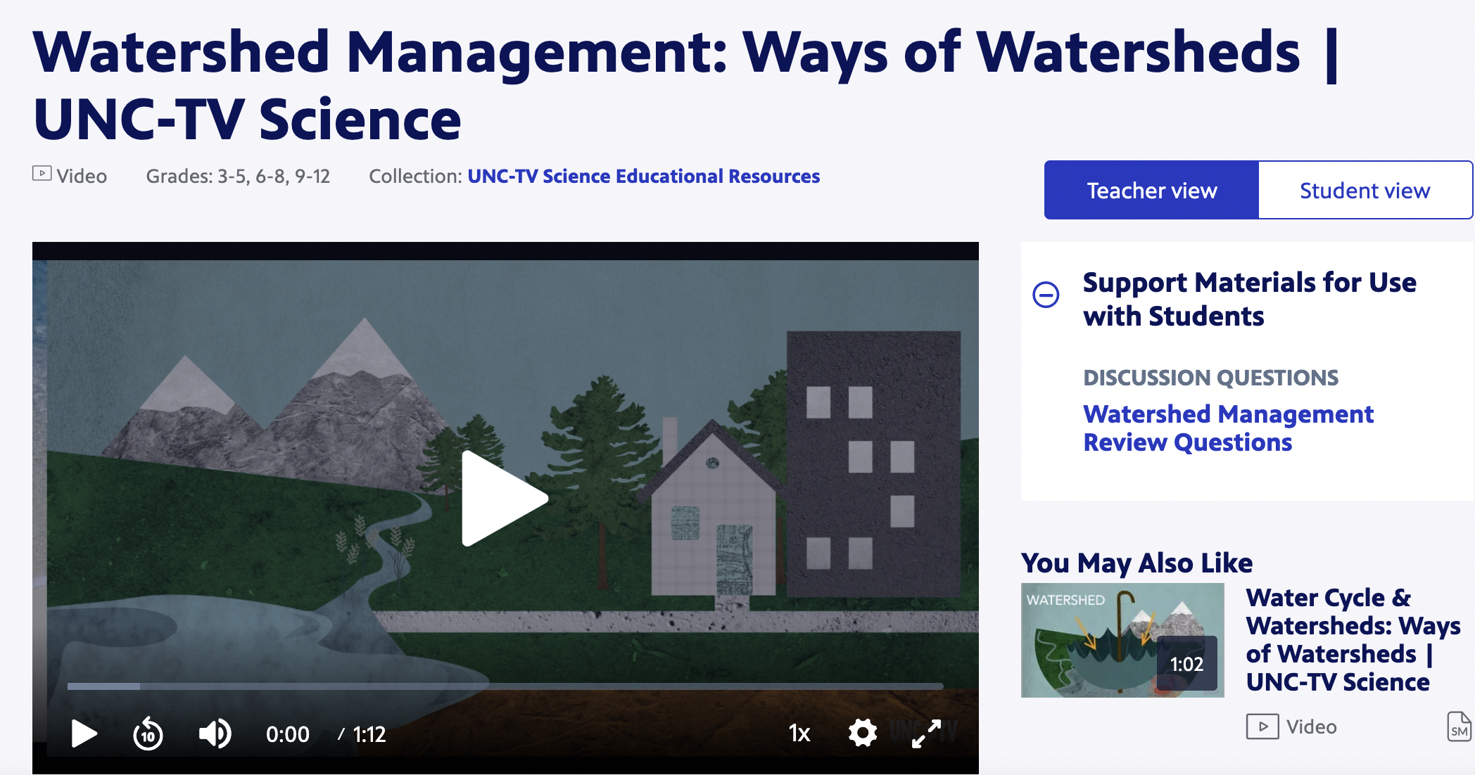Watershed Management: Ways of Watersheds | UNC-TV Science Instructional Video