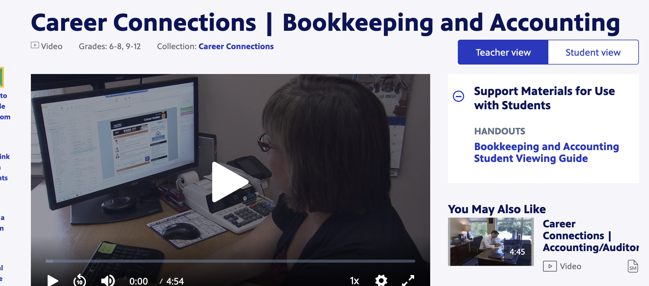 Career Connections | Bookkeeping and Accounting Instructional Video
