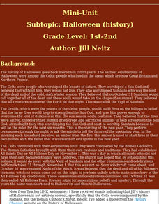 Halloween Lesson Plan