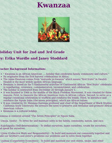 Kwanzaa Lesson Plan