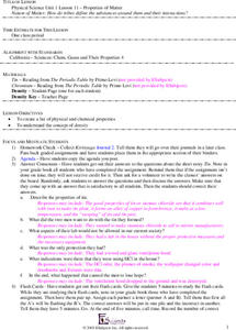 Properties of Matter Lesson Plan