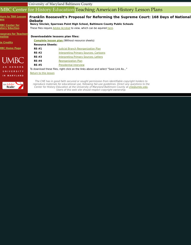 Franklin Roosevelt's Proposal for Reforming the Supreme Court: 168 Days of National Debate Lesson Plan