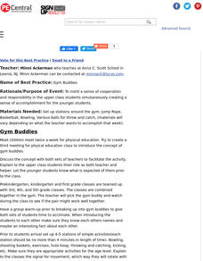 Gym Buddies Lesson Plan