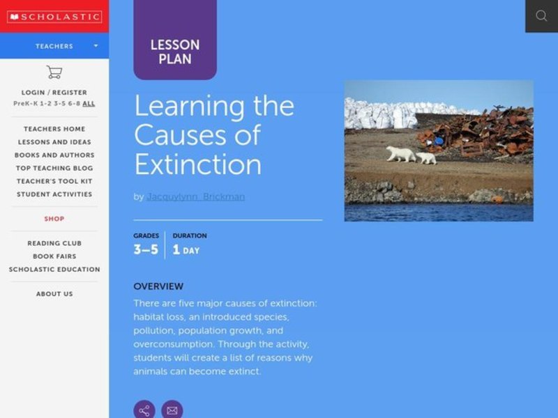 Learning the Causes of Extinction Lesson Plan