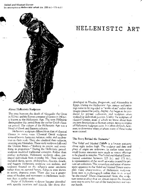 Hellenistic Art Lesson Plan