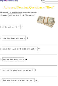 Advanced Forming Questions - "How?" Worksheet