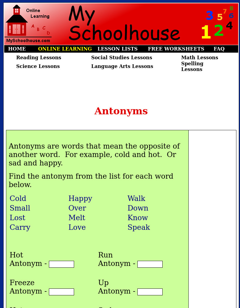 Antonyms Interactive