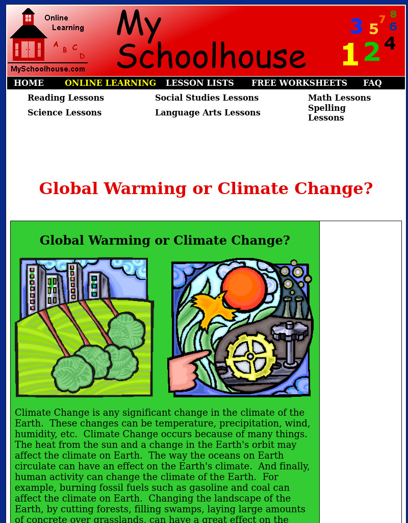Global Warming or Climate Change? Interactive