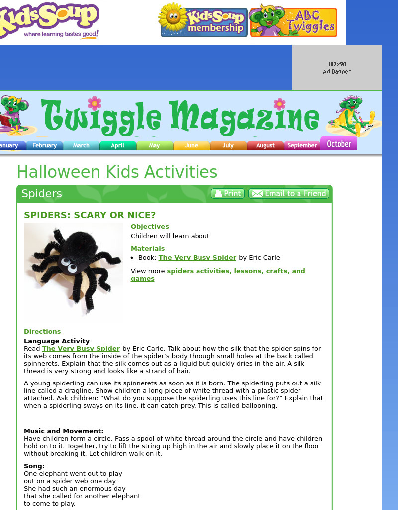 Spiders Lesson Plan