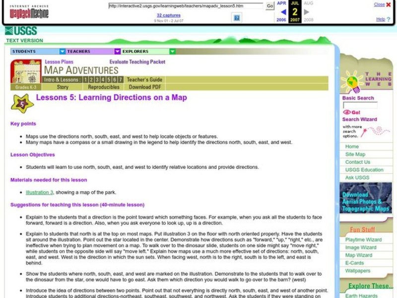 Learning Directions on a Map Lesson Plan