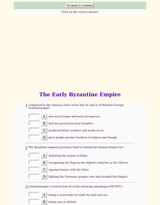 The Early Byzantine Empire Interactive