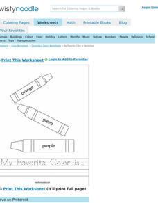 Customized Handwriting:  My Favorite Color Interactive