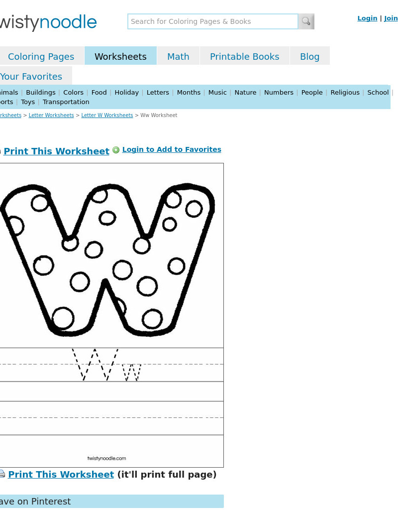 Customized Handwriting:  Letter W Interactive