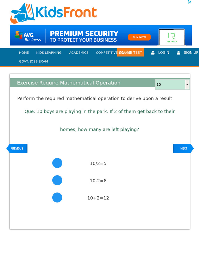 Exercise Require Mathematical Operation 10 Interactive