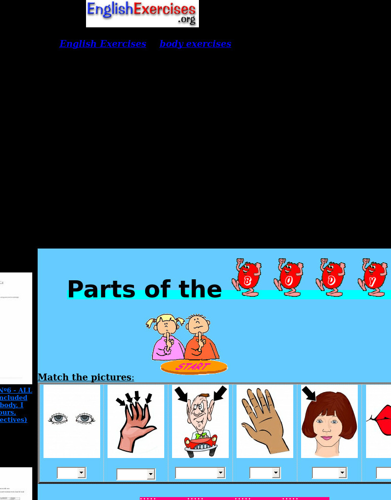 ESL: Parts of the Body Interactive