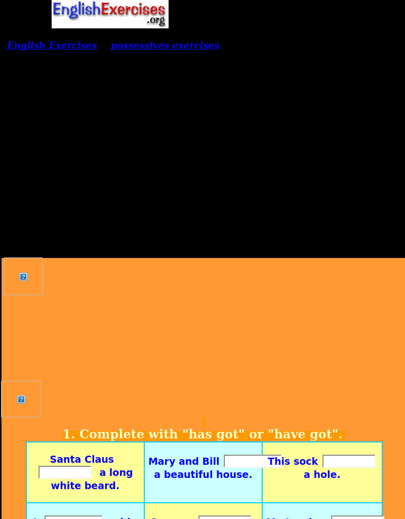 English Exercises: Possessives Interactive