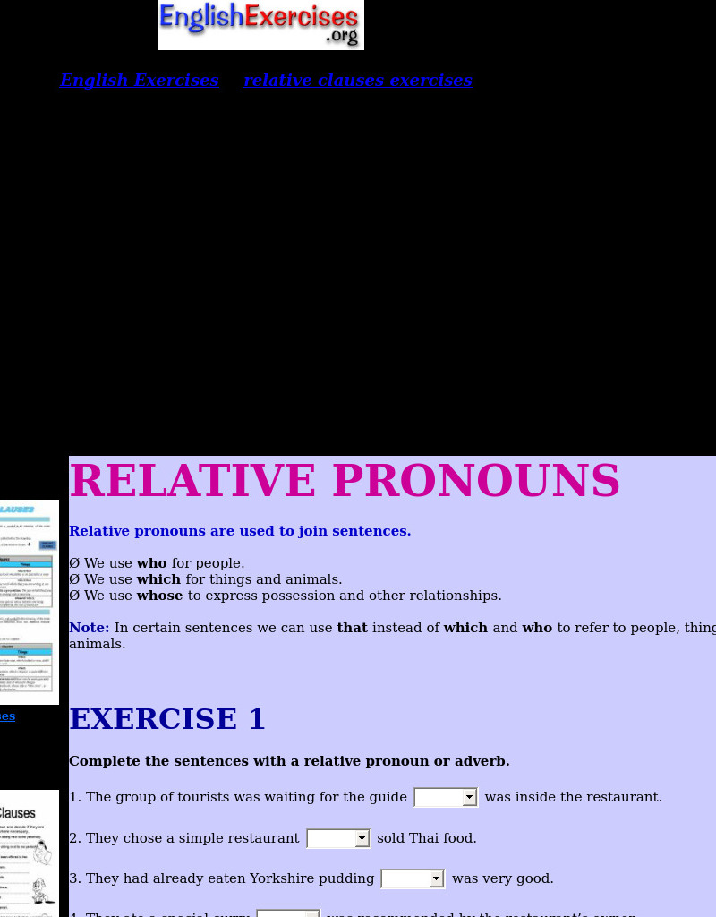Relative Pronouns Interactive