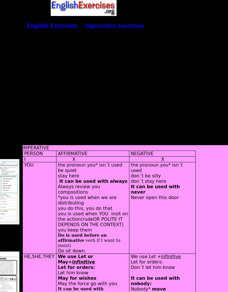 ESL: Imperative Exercises Interactive