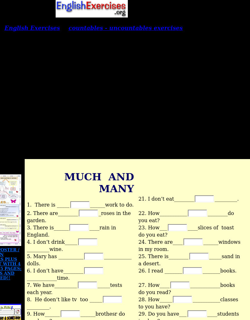 ESL: Much and Many Interactive