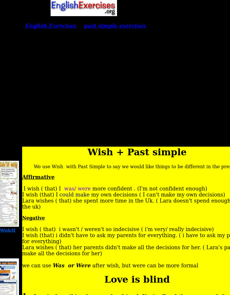 Wish + Simple Past Interactive